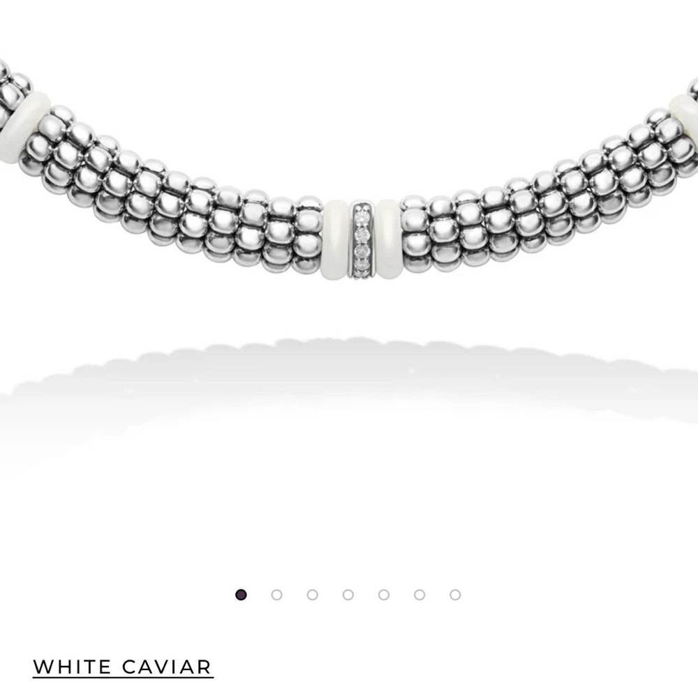 Lagos Caviar Necklace with Diamonds. 18” - Picture 5 of 6